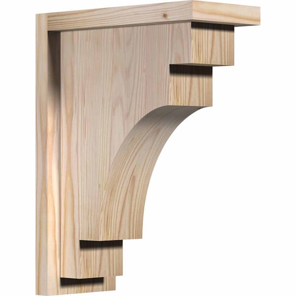 Ekena Millwork Mediterranean Smooth Corbel w/Backplate, Douglas Fir, 5 1/2"W x 12"D x 16"H COR06X12X16MED01SDF - main